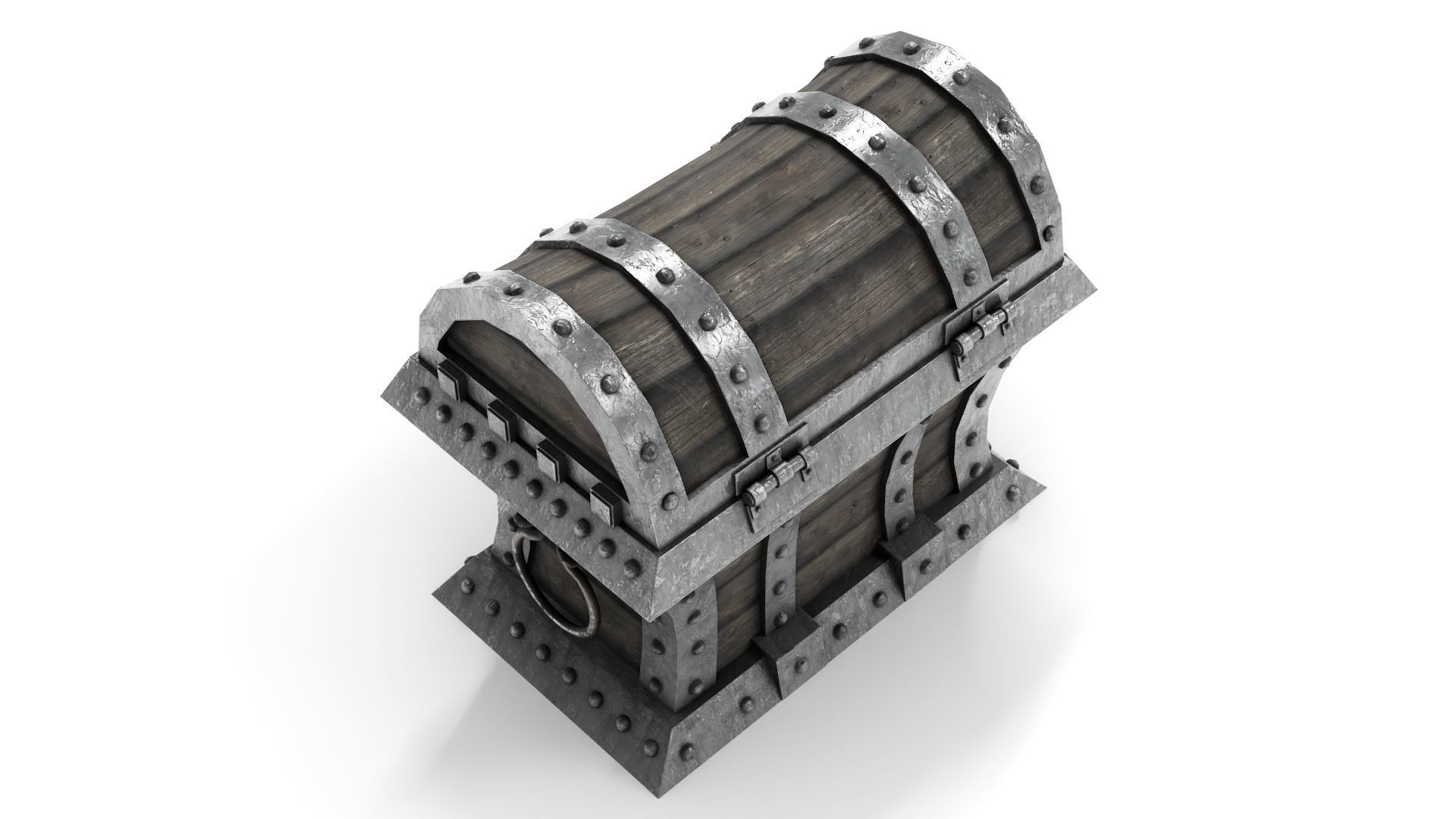 Old Pirate Chest Low-poly 3D model_3