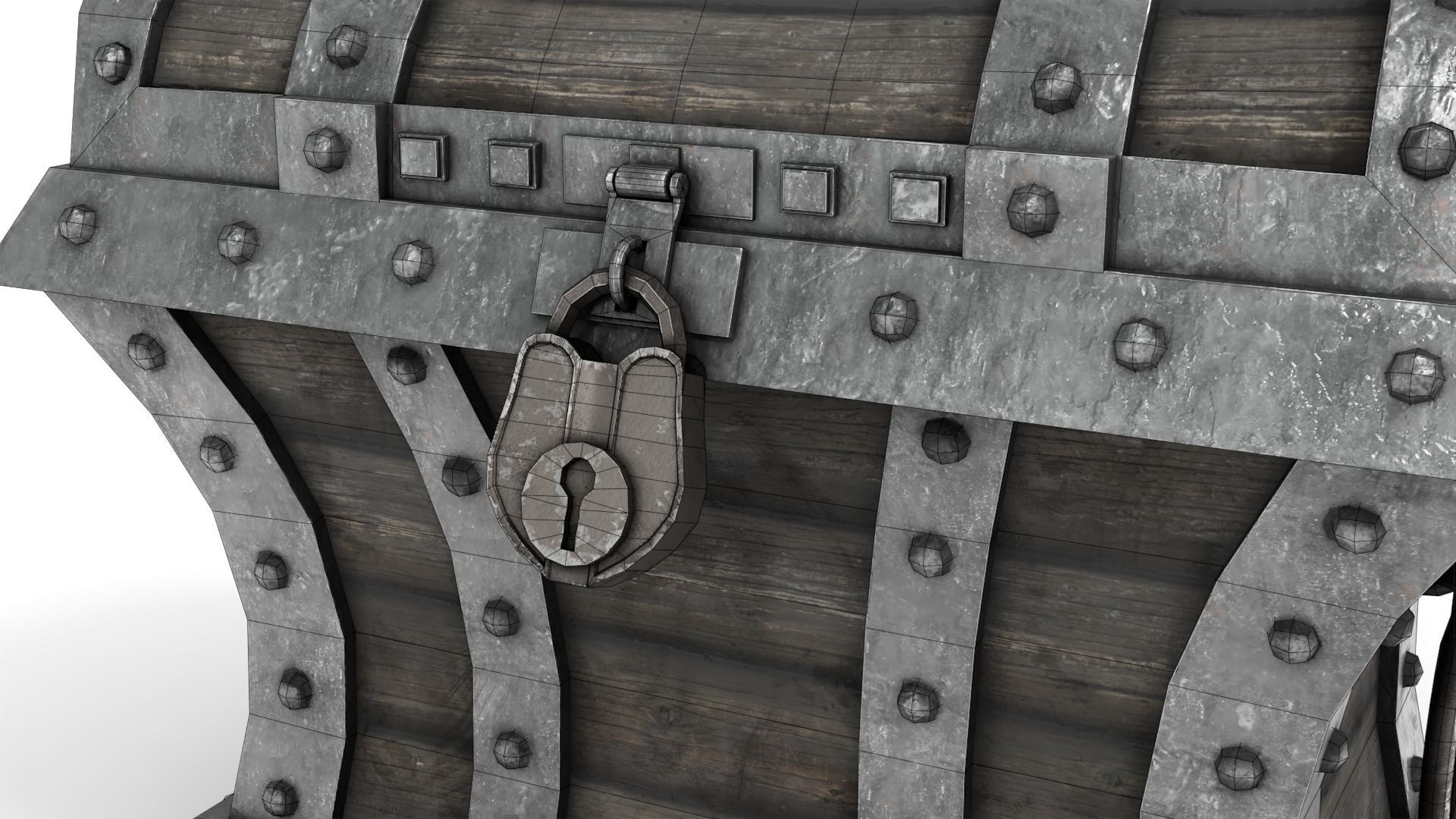 Old Pirate Chest Low-poly 3D model_18