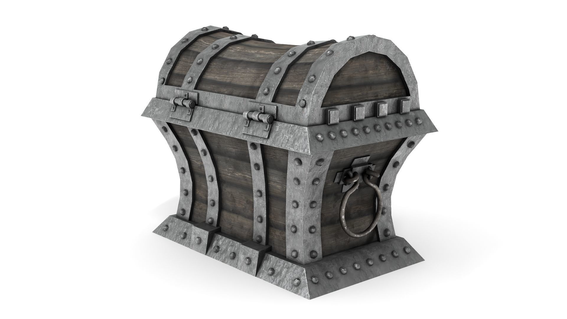 Old Pirate Chest Low-poly 3D model_2