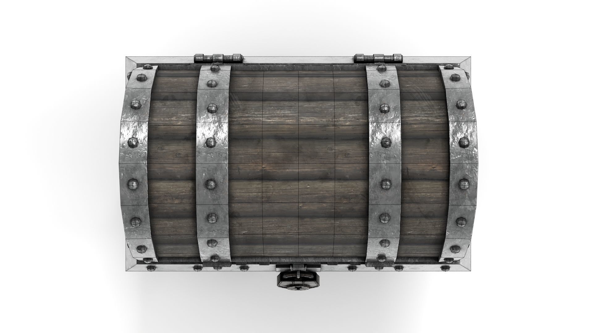 Old Pirate Chest Low-poly 3D model_14