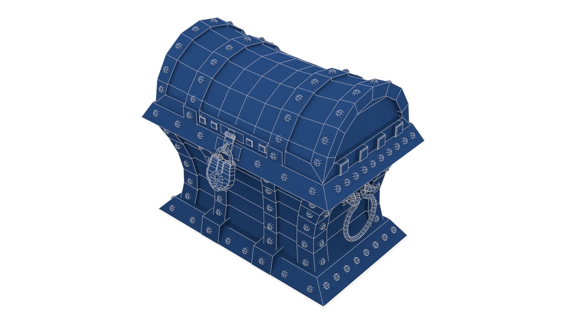 Old Pirate Chest Low-poly 3D model_21