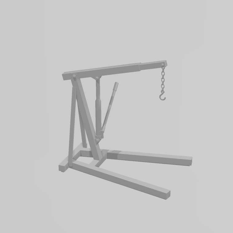 ENGINE HOIST 1-43 7MM SCALE O GAUGE MODEL RAILWAY BUILDING 3D print model_3