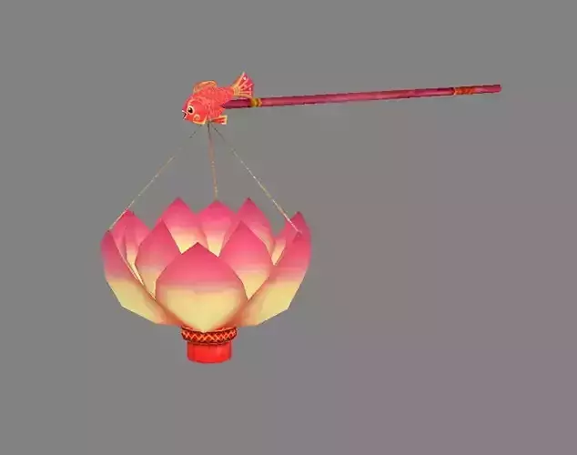 Festive lantern - Lotus Paper Lantern - Candle
