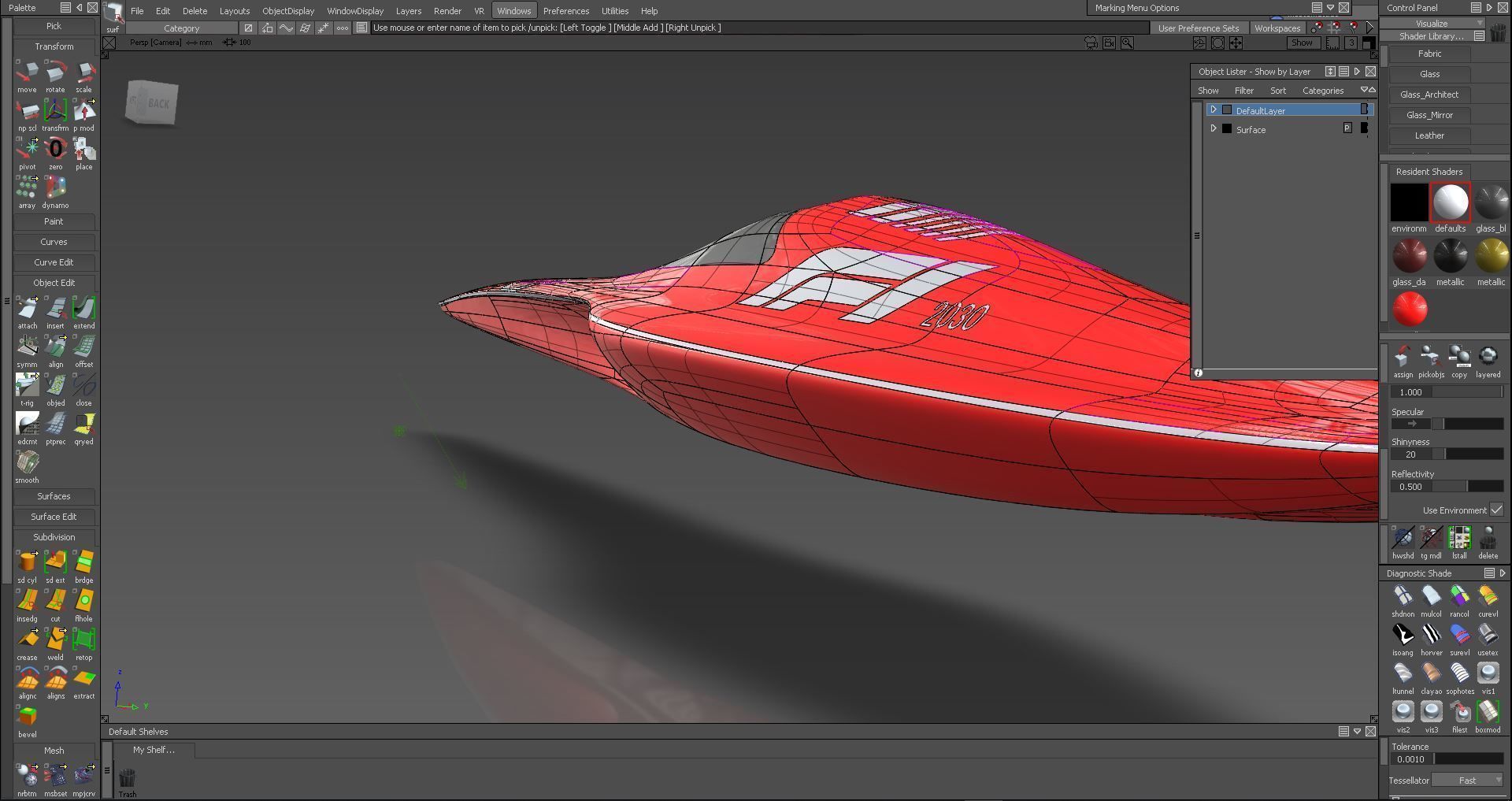 F1 speeder sci-fi style Low-poly 3D model_9