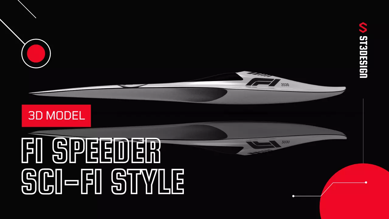 F1 speeder sci-fi style Low-poly 3D model_0