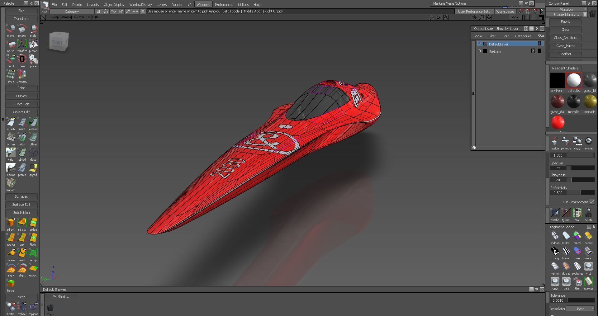 F1 speeder sci-fi style Low-poly 3D model_11