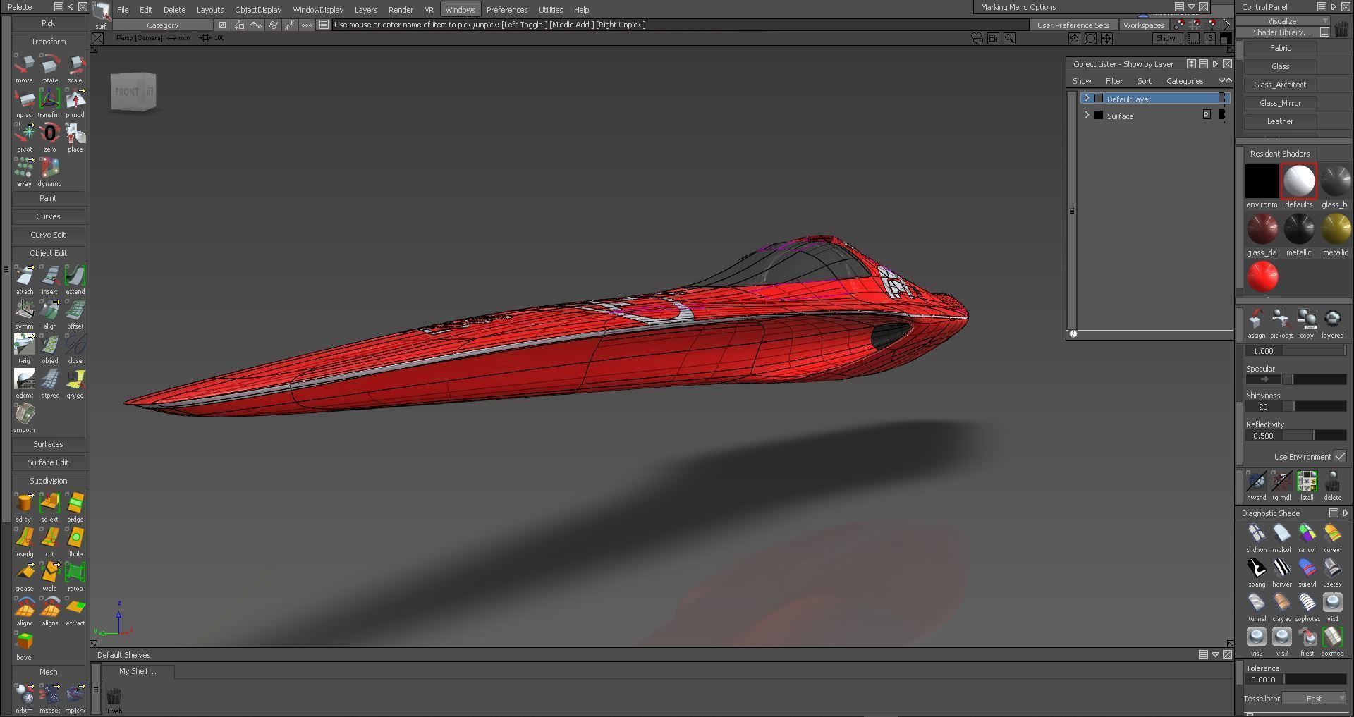 F1 speeder sci-fi style Low-poly 3D model_14