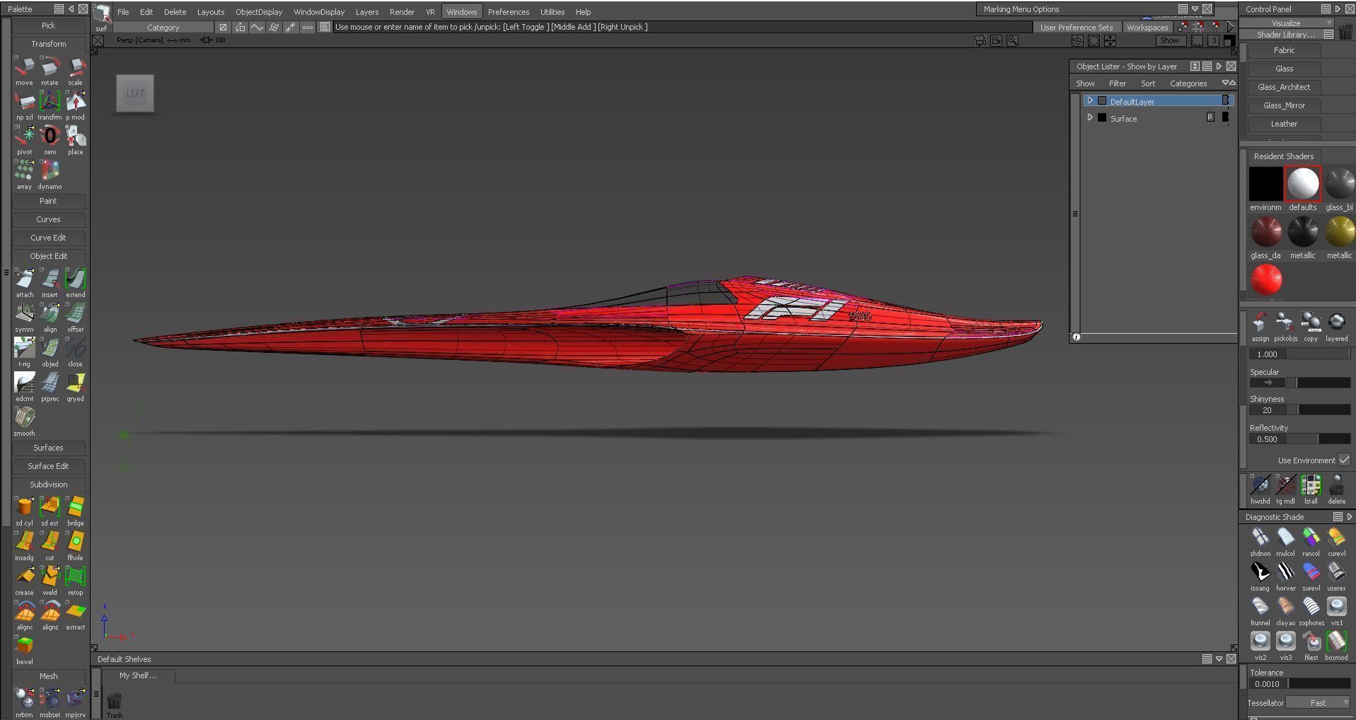 F1 speeder sci-fi style Low-poly 3D model_13