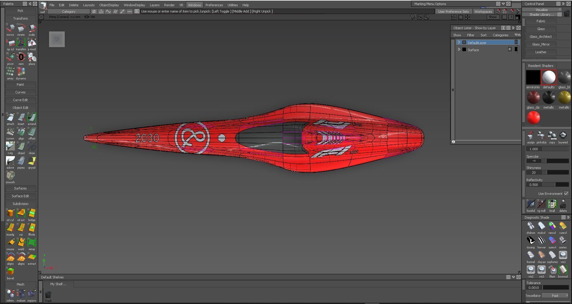 F1 speeder sci-fi style Low-poly 3D model_8