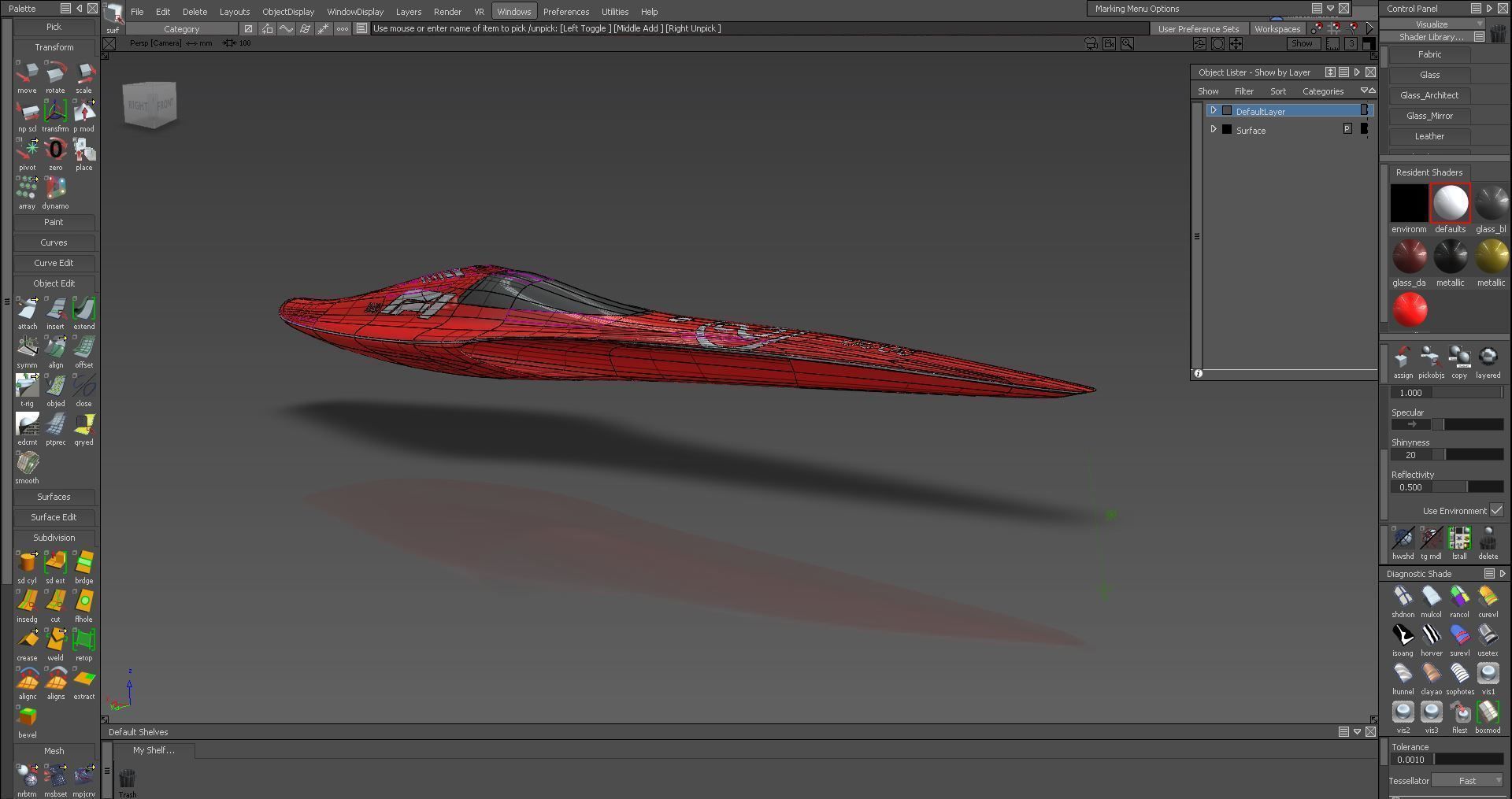 F1 speeder sci-fi style Low-poly 3D model_15