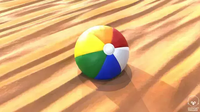 Beach Ball PBR Game Ready Low-poly 3D model
