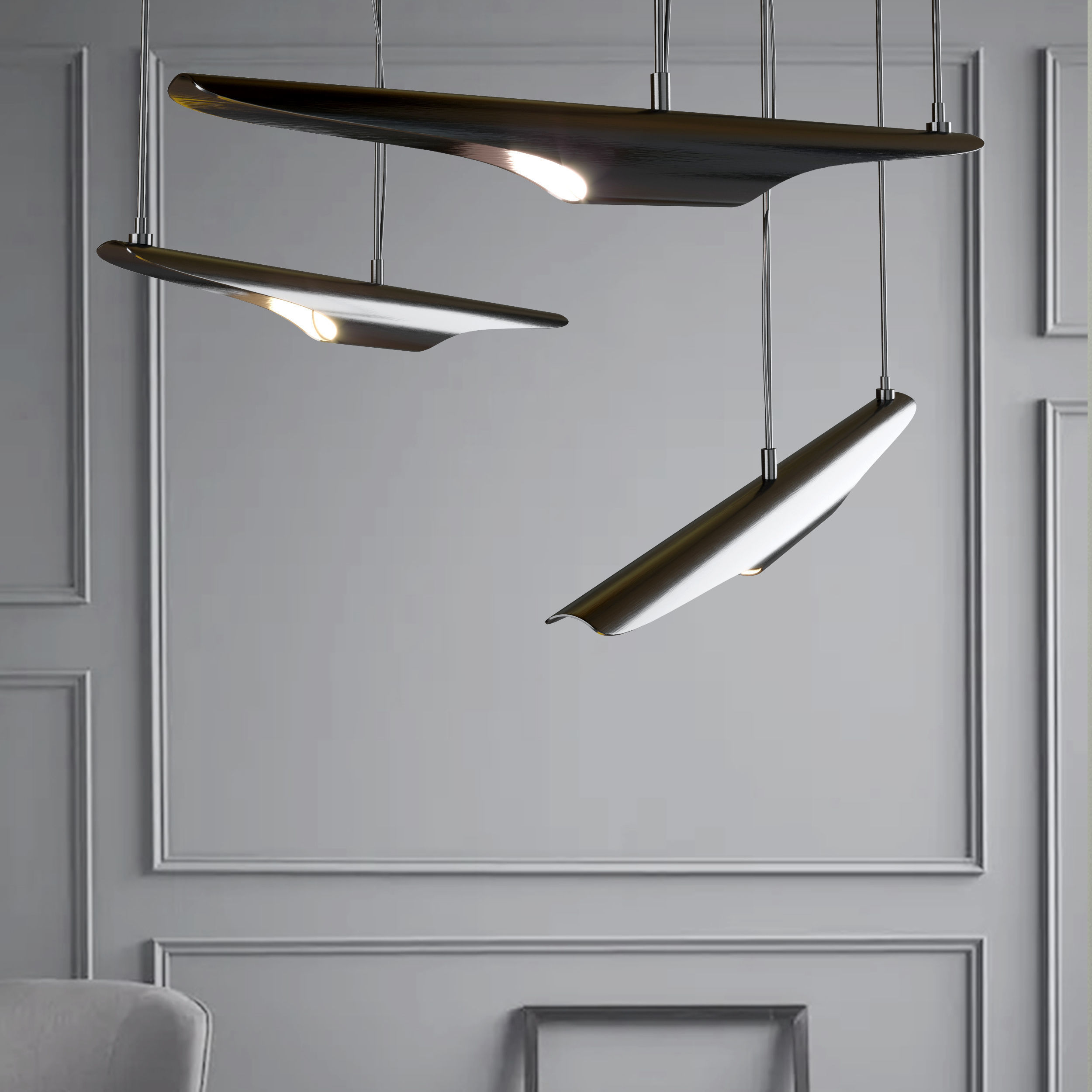 Coltrane pendant light Low-poly 3D model_4