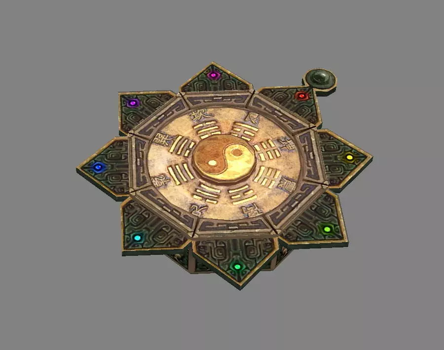 Geomantic compass - Tai Chi Low-poly 3D model
