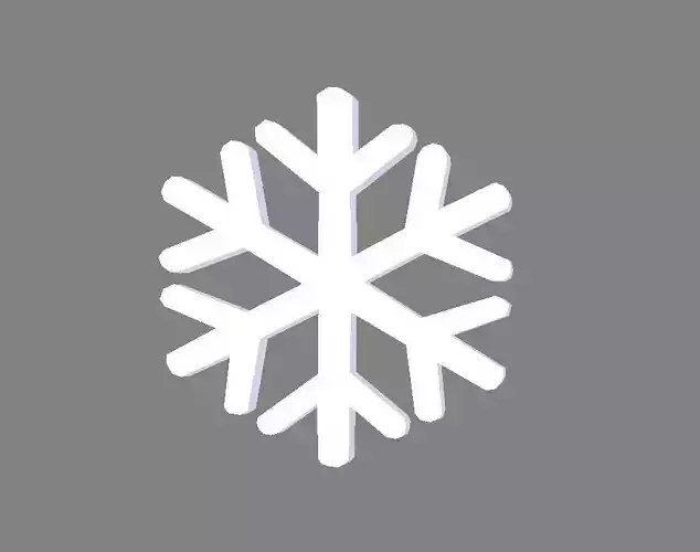 Cartoon snowflake - white