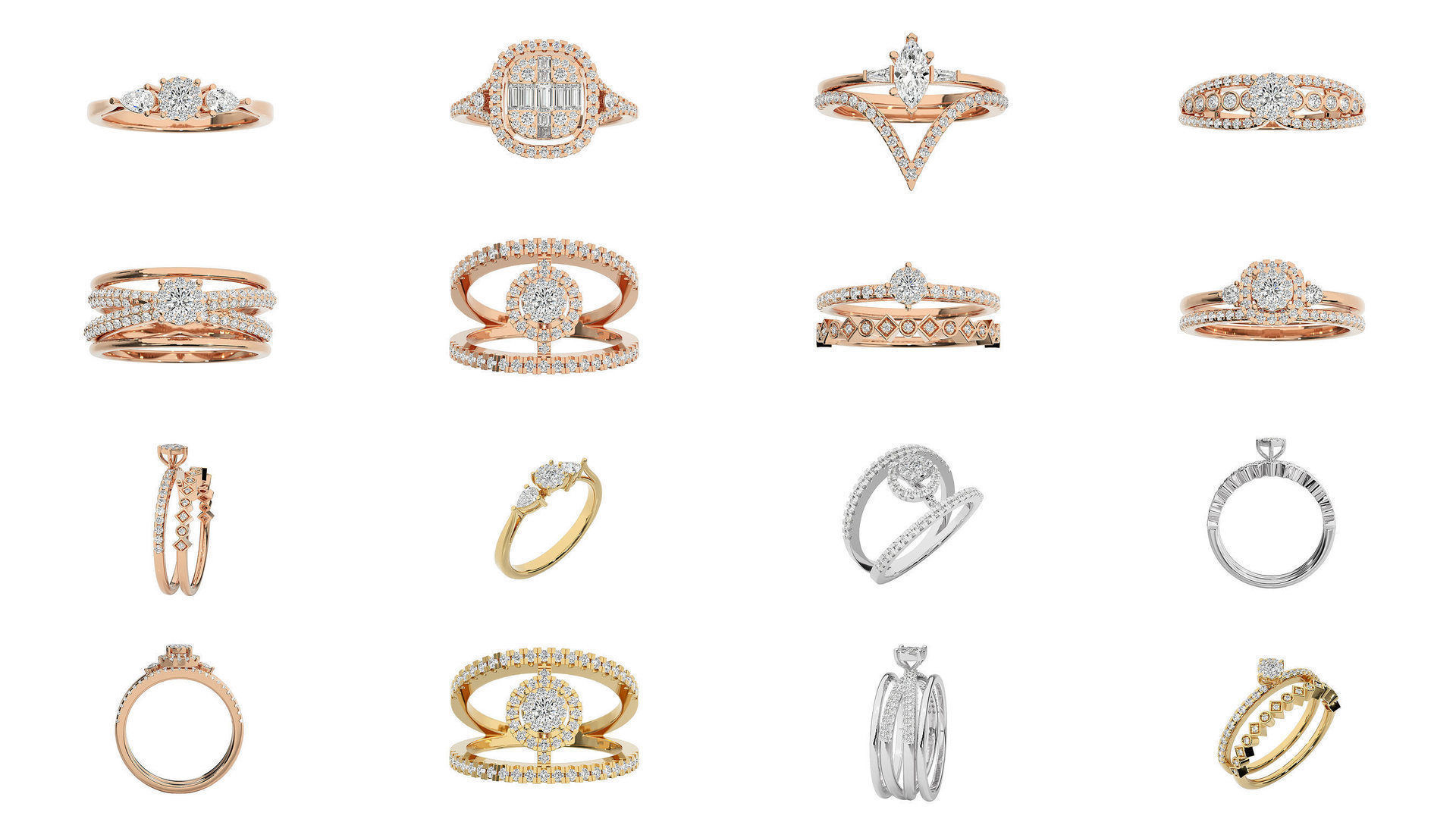 40 Women solitaire ring 3dm stl render detail Bulk collection _3