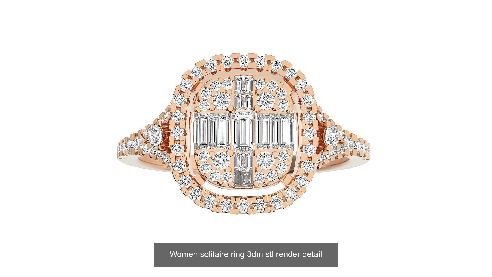 40 Women solitaire ring 3dm stl render detail Bulk collection _38