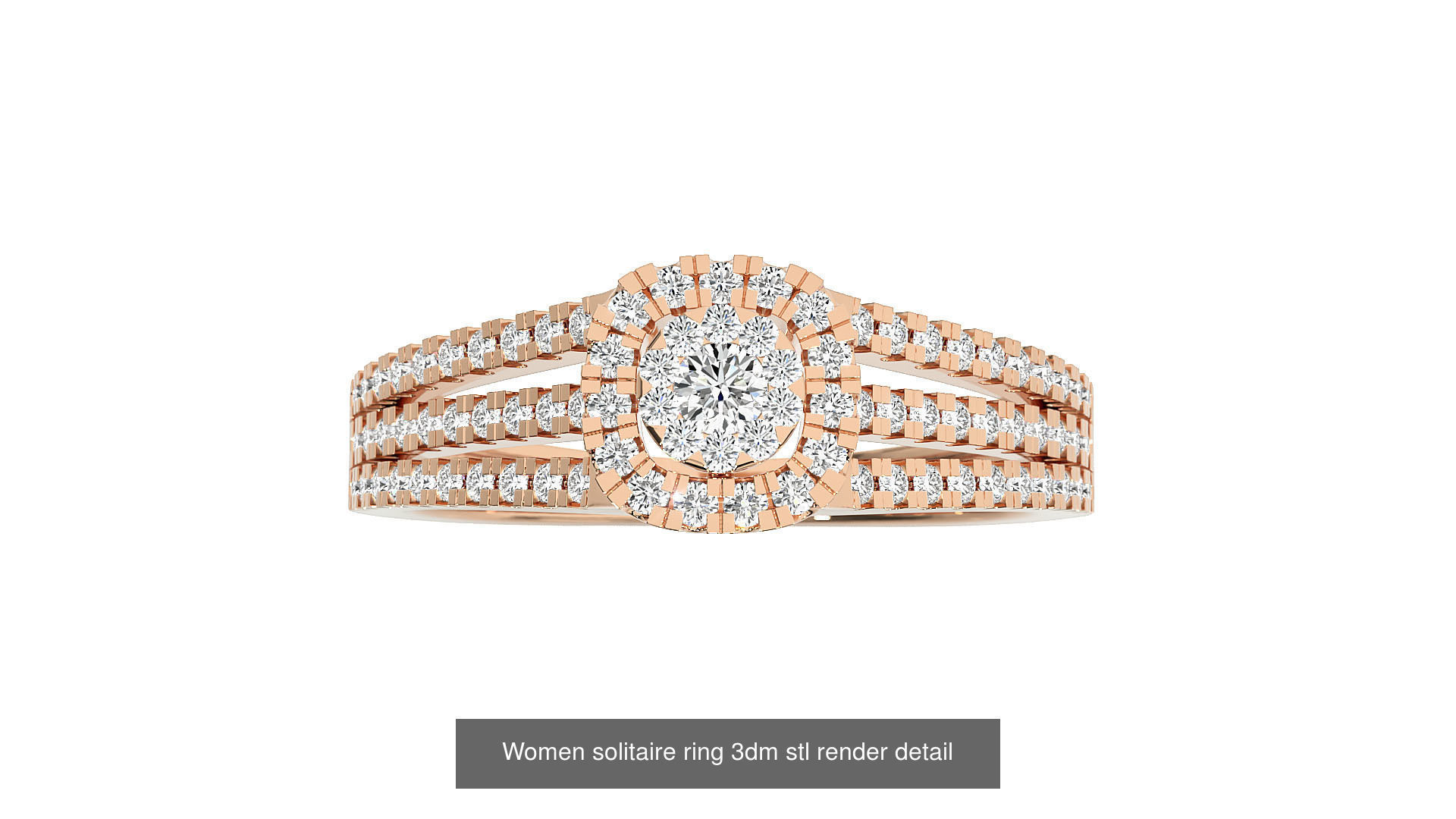 40 Women solitaire ring 3dm stl render detail Bulk collection _11