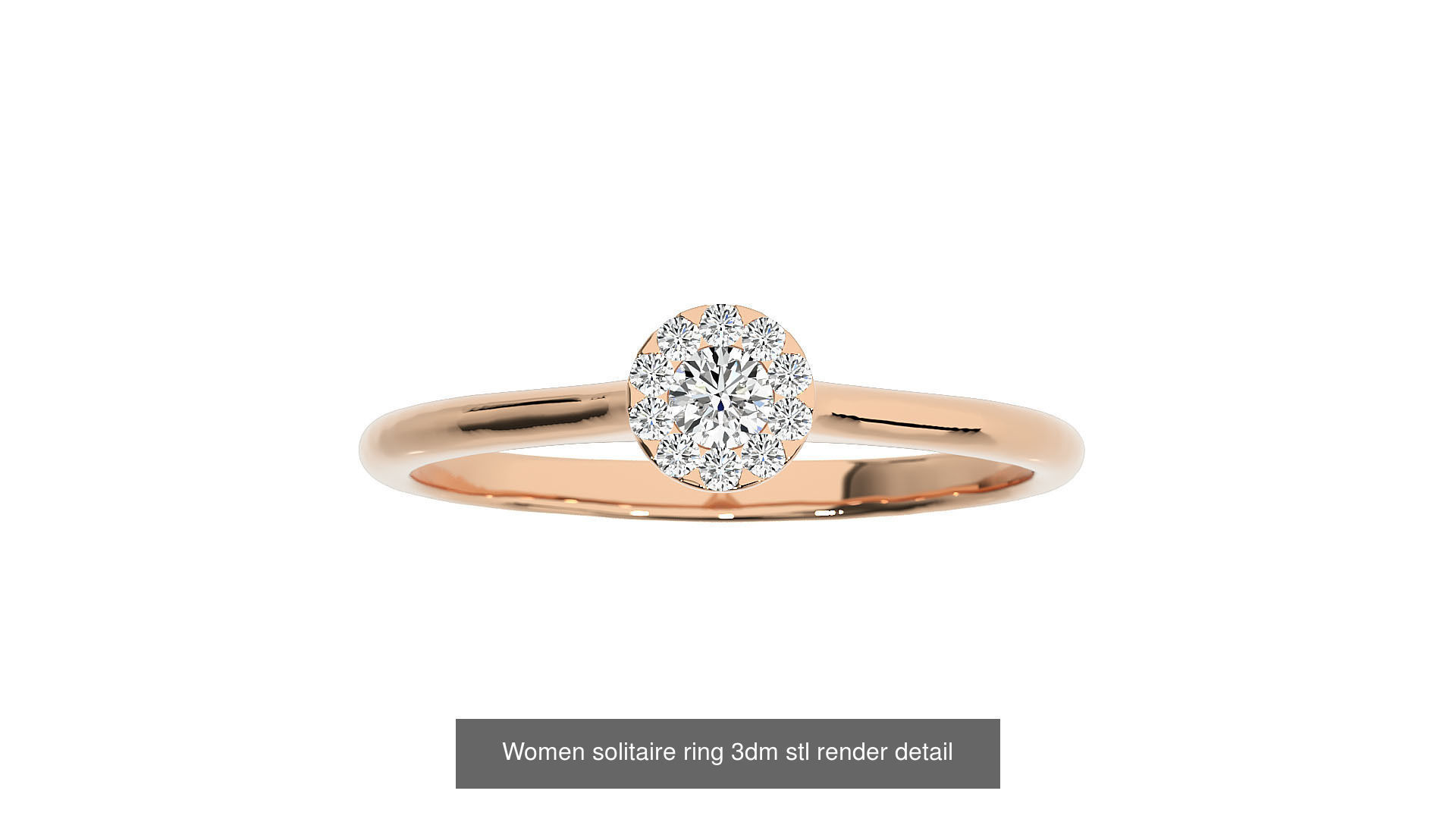 40 Women solitaire ring 3dm stl render detail Bulk collection _13