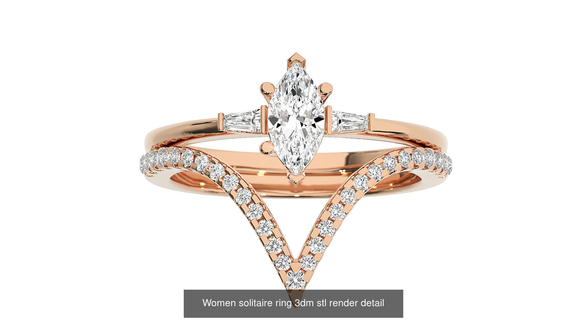40 Women solitaire ring 3dm stl render detail Bulk collection _39