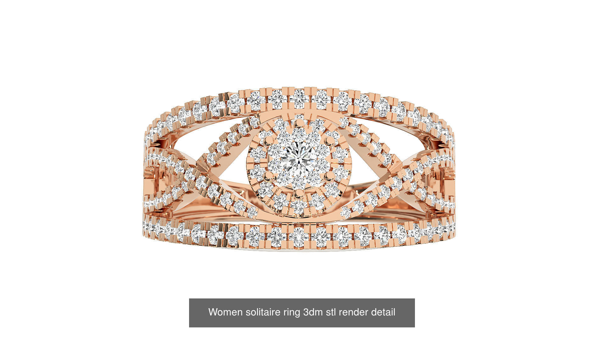 40 Women solitaire ring 3dm stl render detail Bulk collection _23