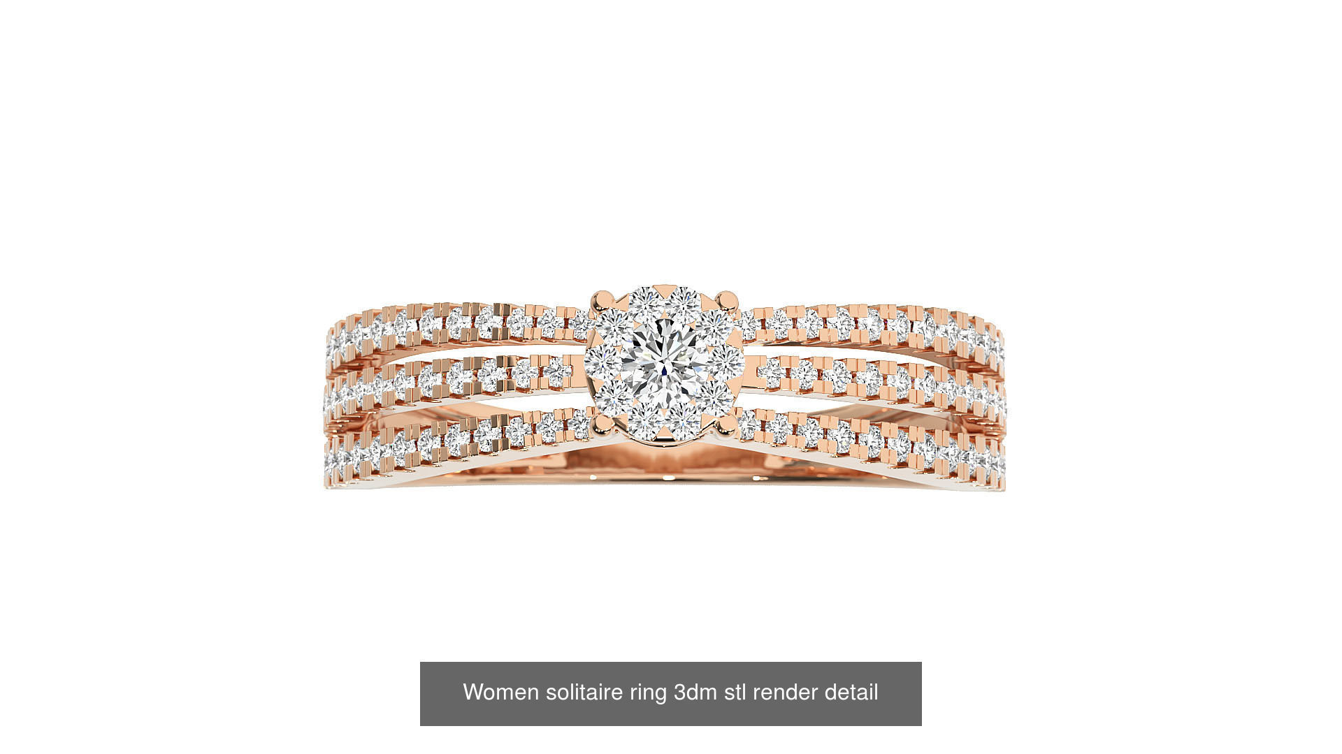 40 Women solitaire ring 3dm stl render detail Bulk collection _30