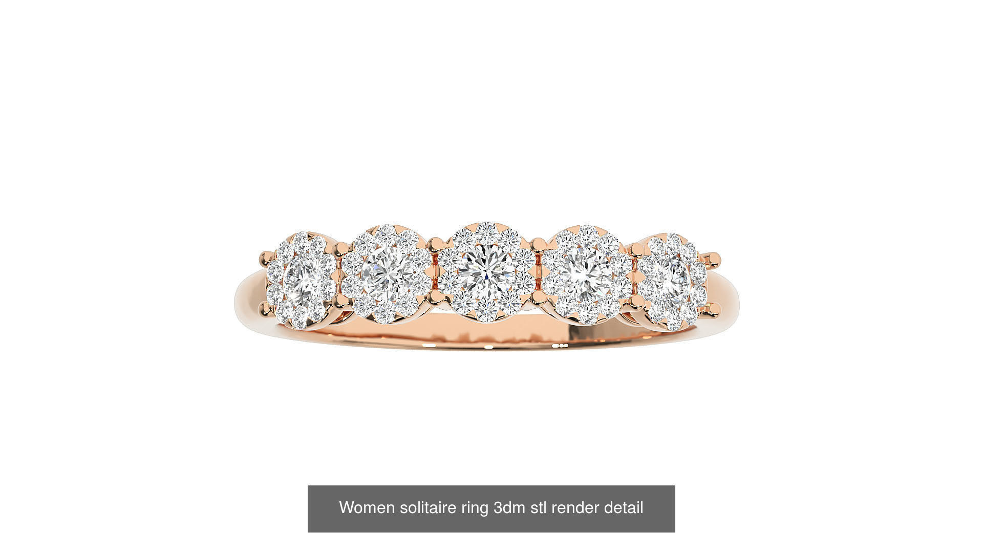 40 Women solitaire ring 3dm stl render detail Bulk collection _36
