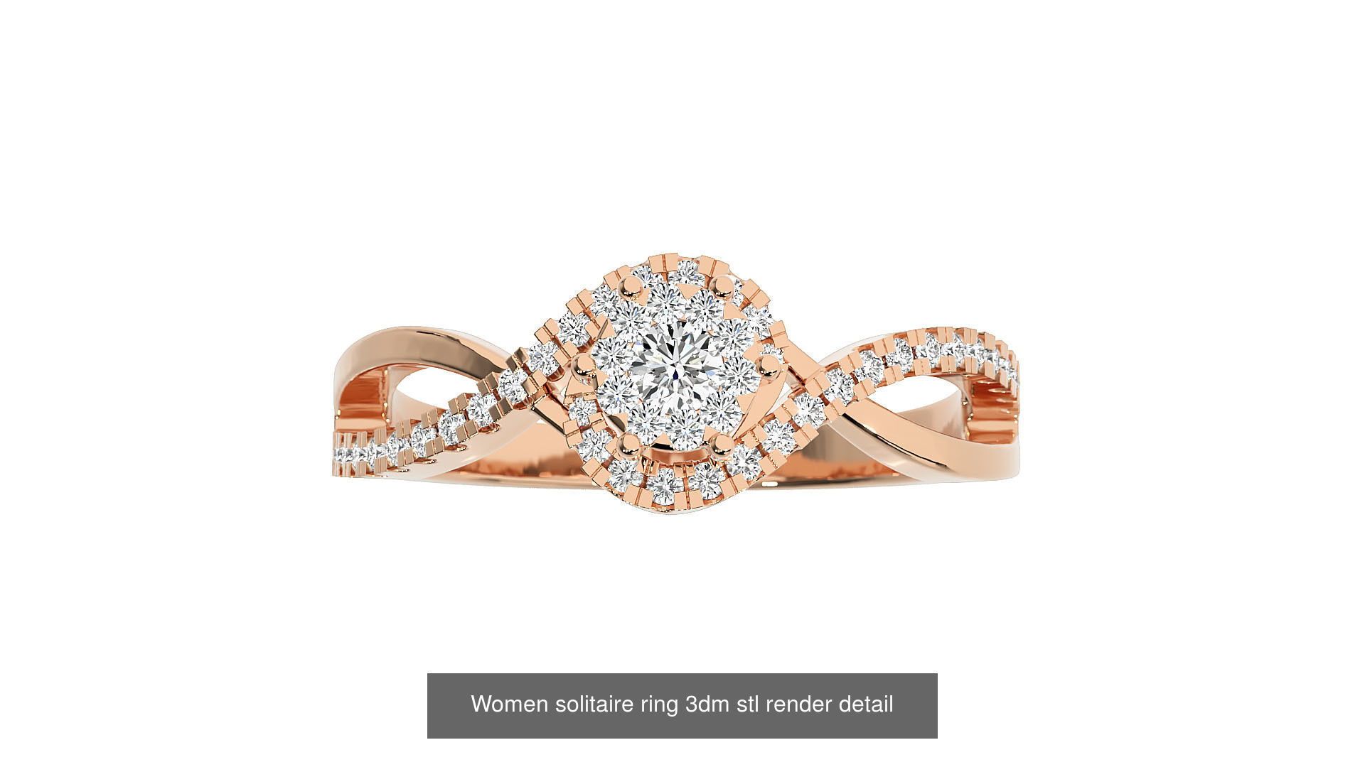 40 Women solitaire ring 3dm stl render detail Bulk collection _15