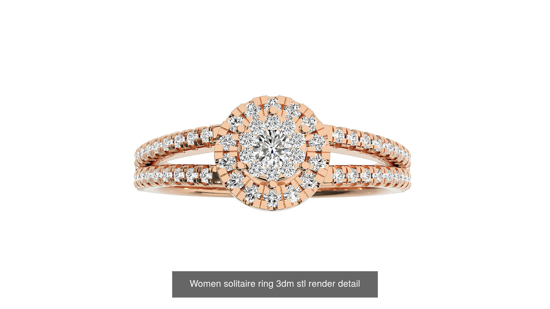 40 Women solitaire ring 3dm stl render detail Bulk collection _21