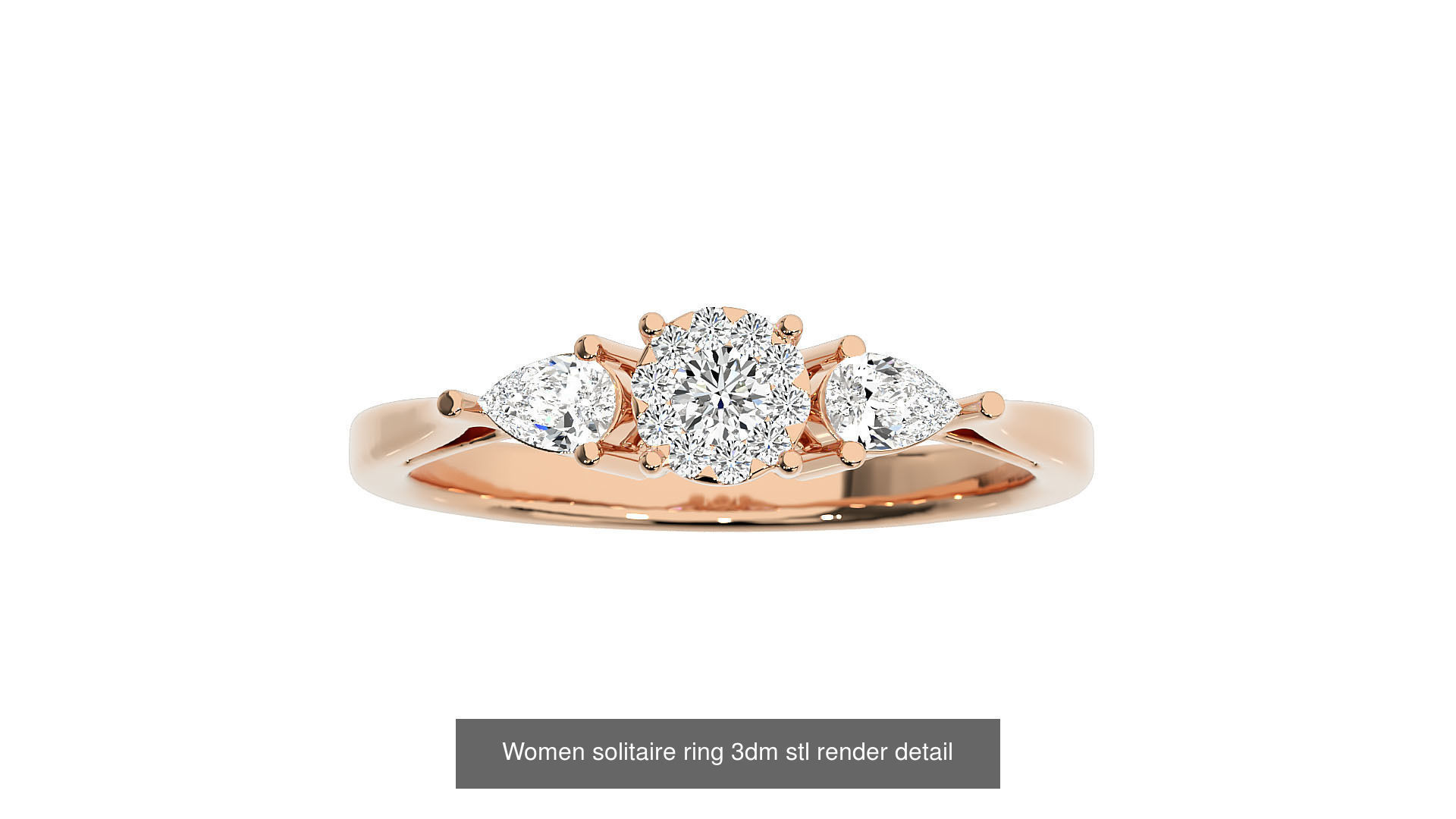 40 Women solitaire ring 3dm stl render detail Bulk collection _37