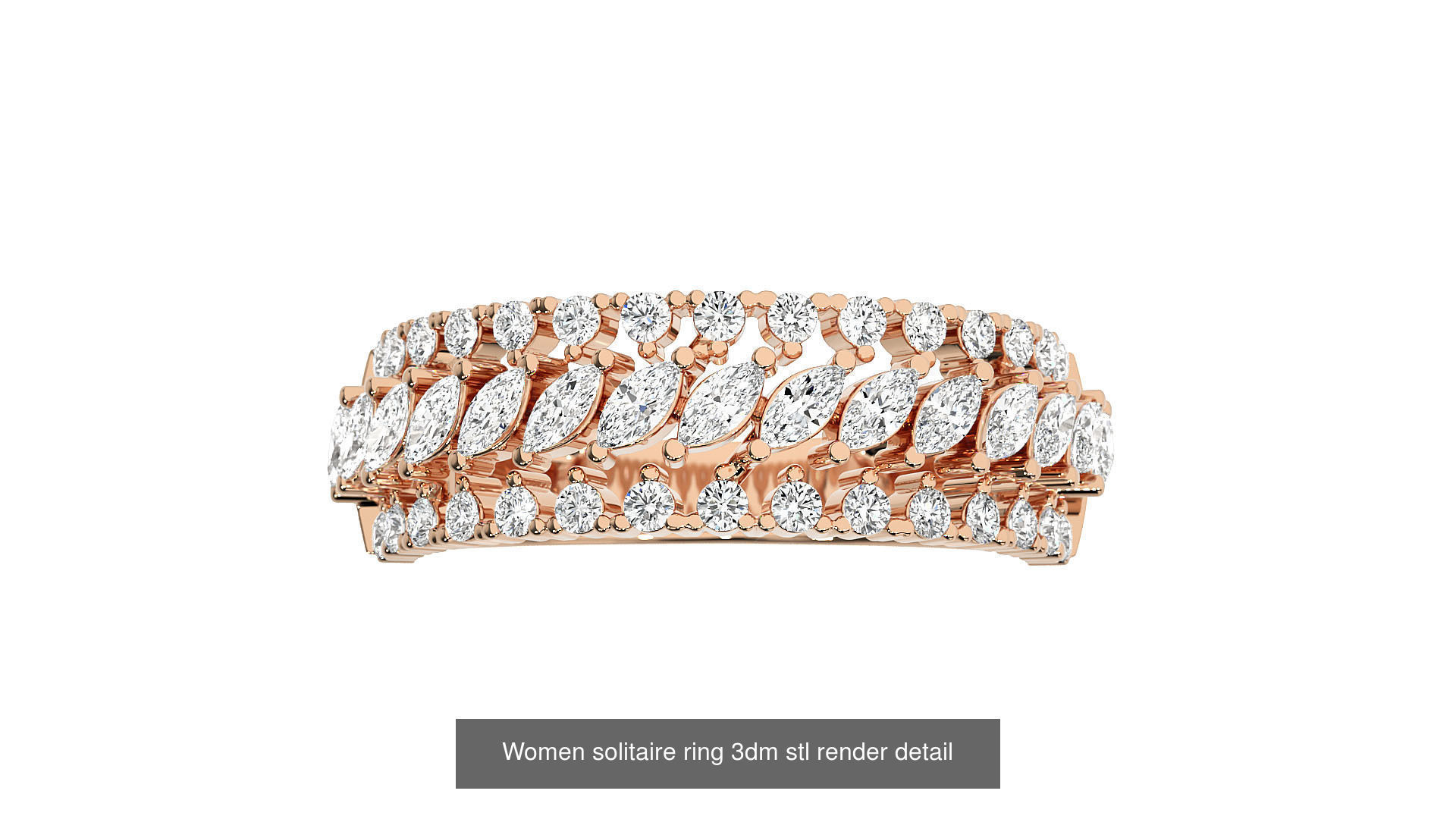 40 Women solitaire ring 3dm stl render detail Bulk collection _22