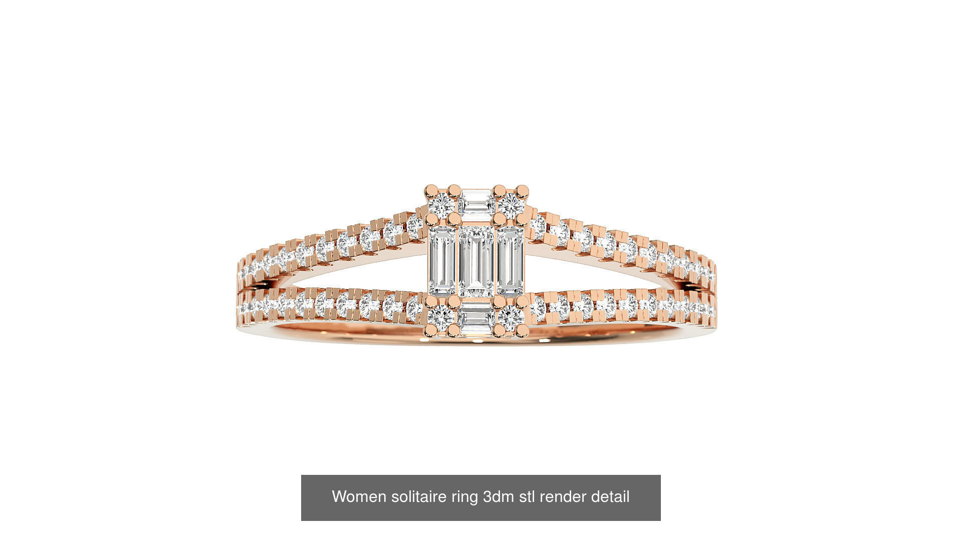 40 Women solitaire ring 3dm stl render detail Bulk collection _12