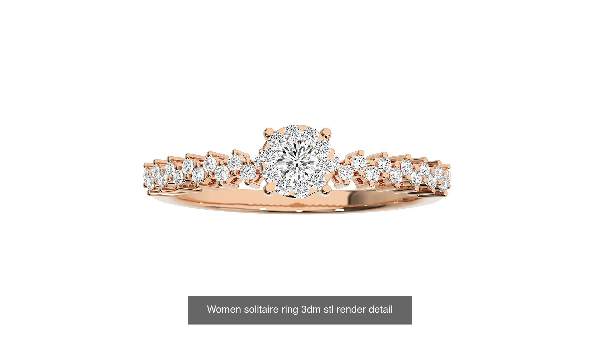 40 Women solitaire ring 3dm stl render detail Bulk collection _35