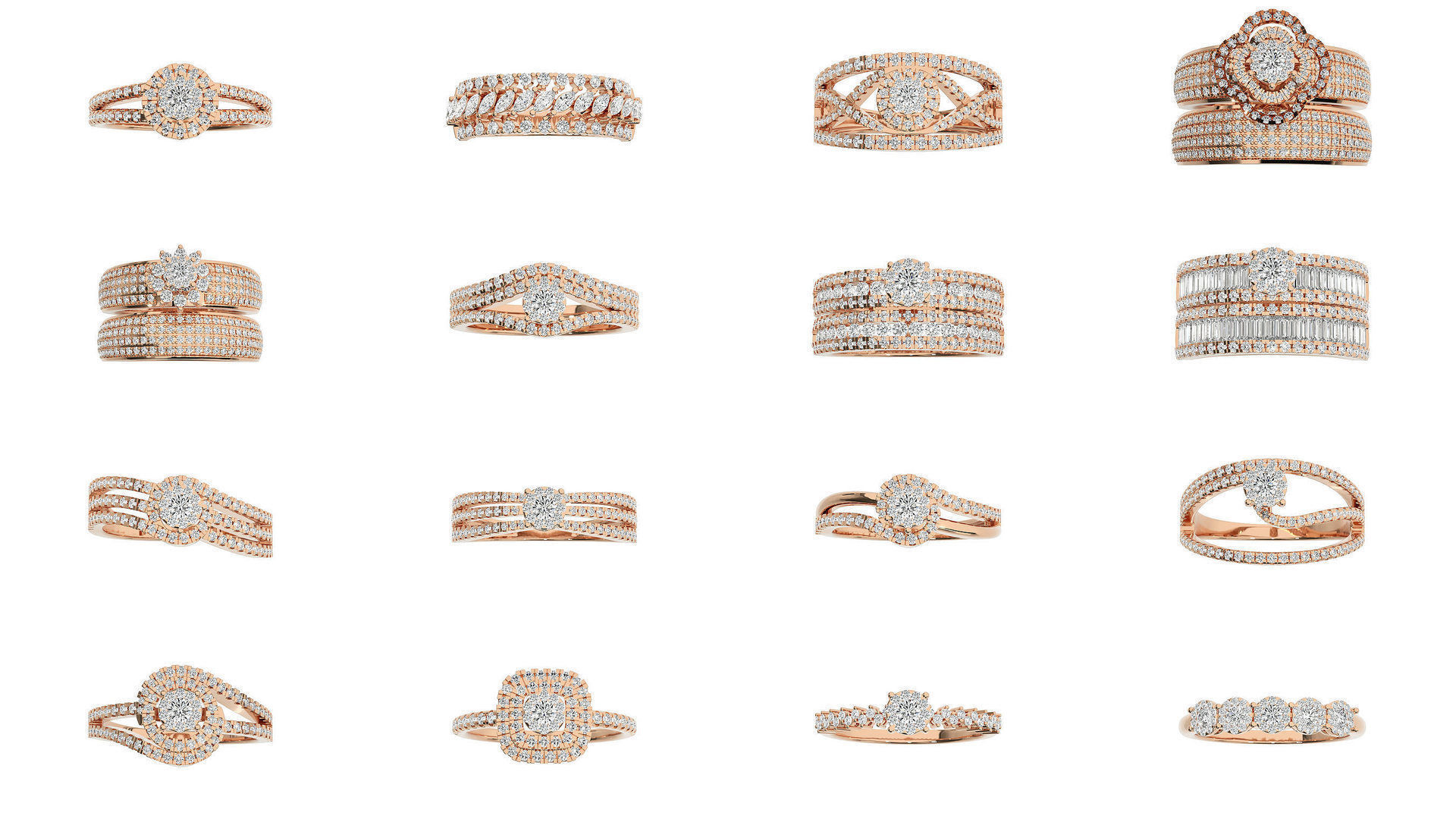 40 Women solitaire ring 3dm stl render detail Bulk collection _1