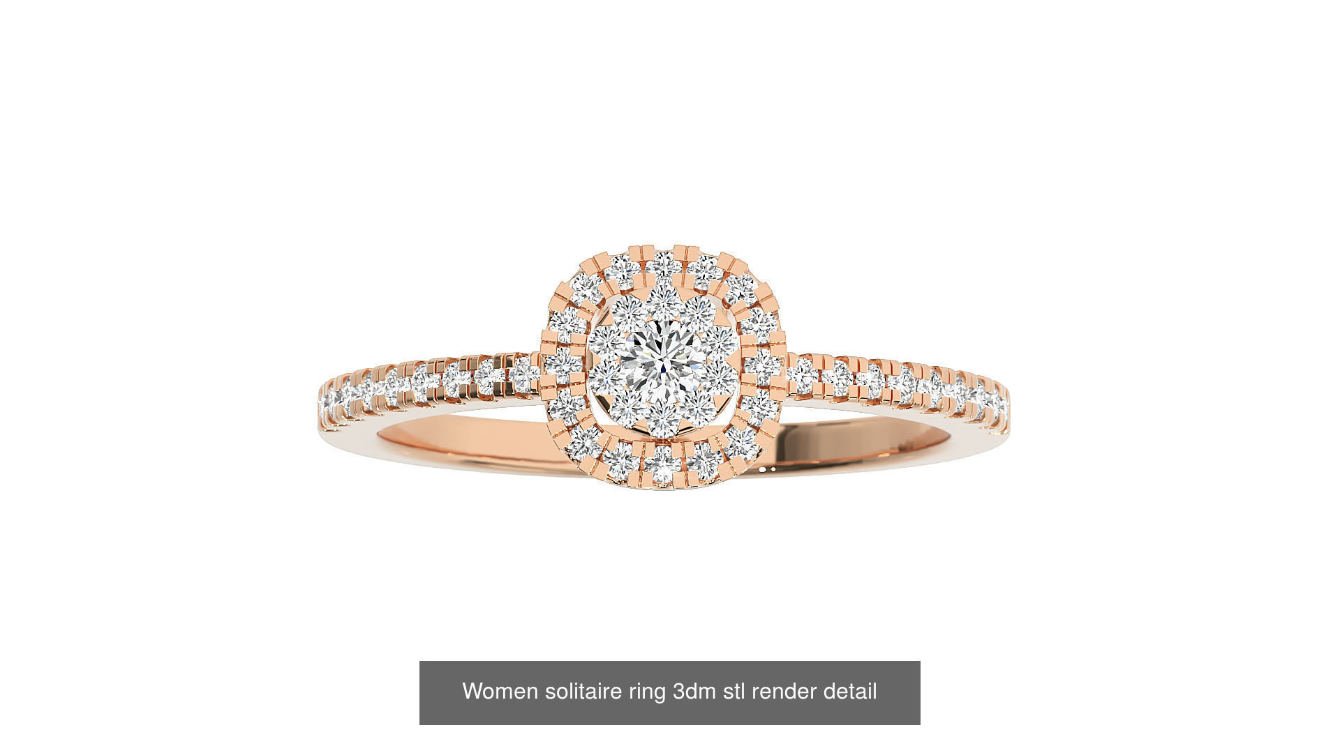 40 Women solitaire ring 3dm stl render detail Bulk collection _14