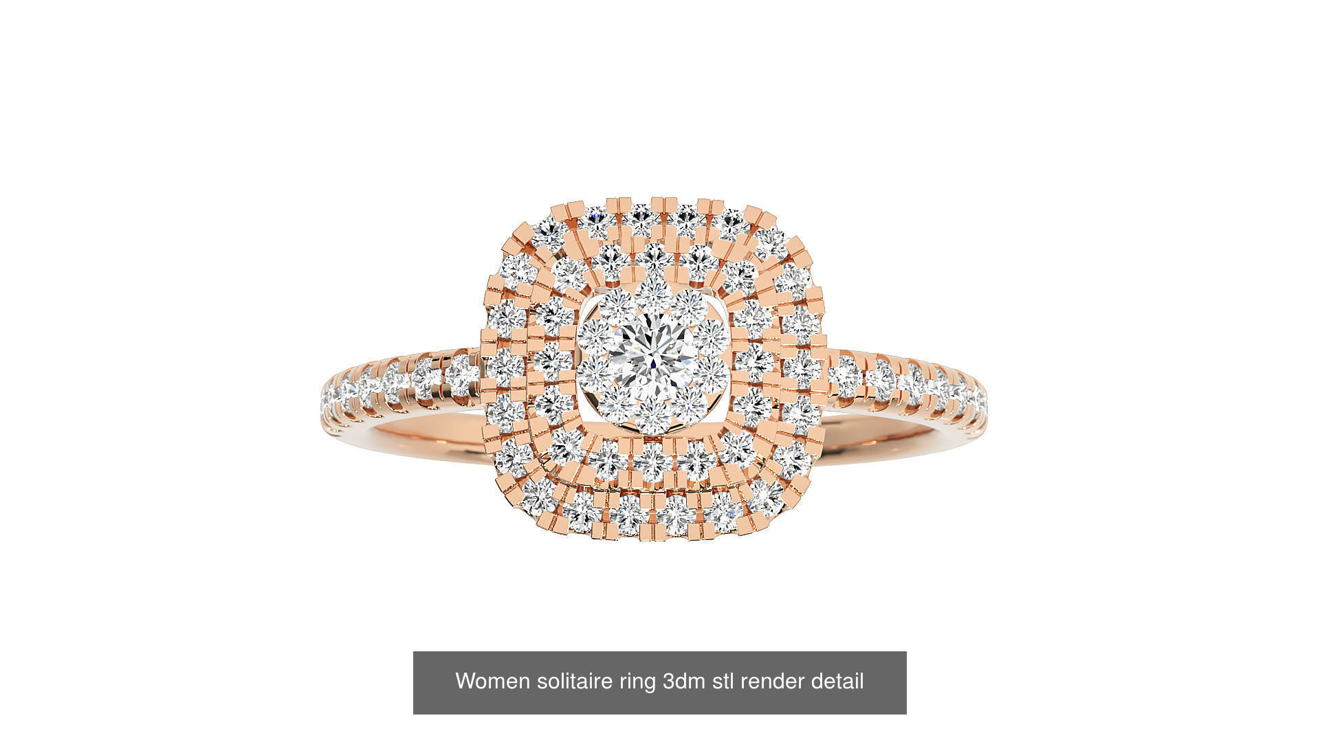40 Women solitaire ring 3dm stl render detail Bulk collection _34