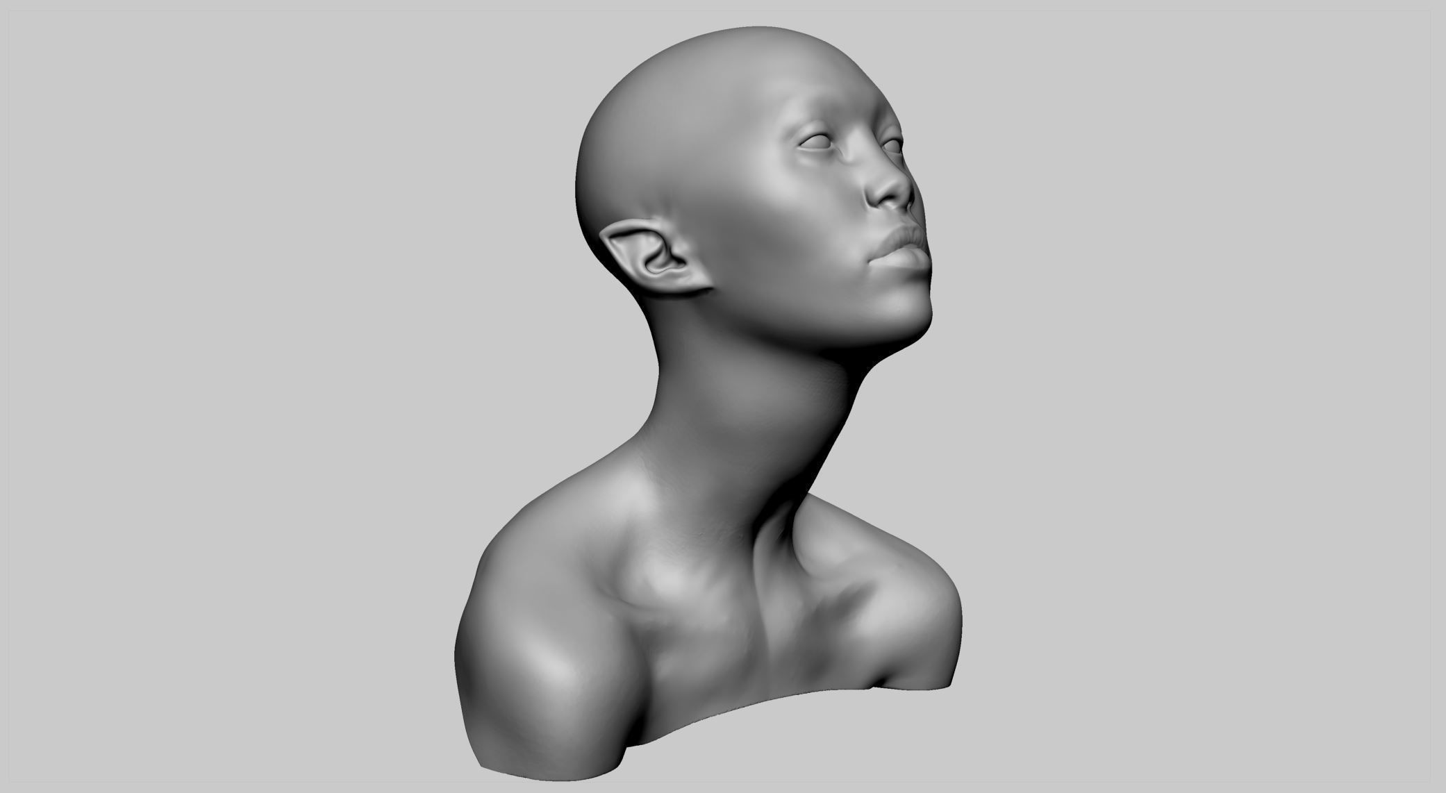 Fantasy Female Head v7 3D model_1