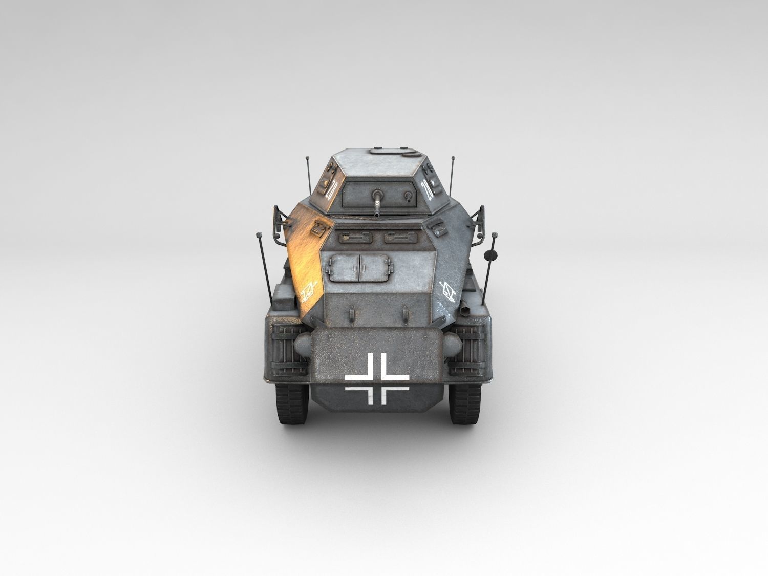 Low Poly SdKfz 231 8 Rad heavy recon car Low-poly 3D model_5