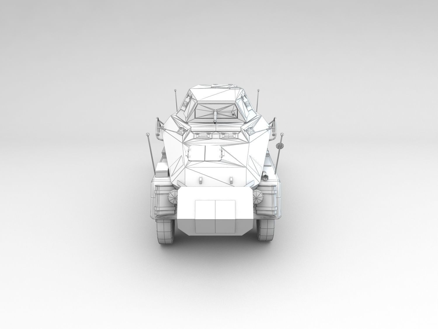 Low Poly SdKfz 231 8 Rad heavy recon car Low-poly 3D model_6