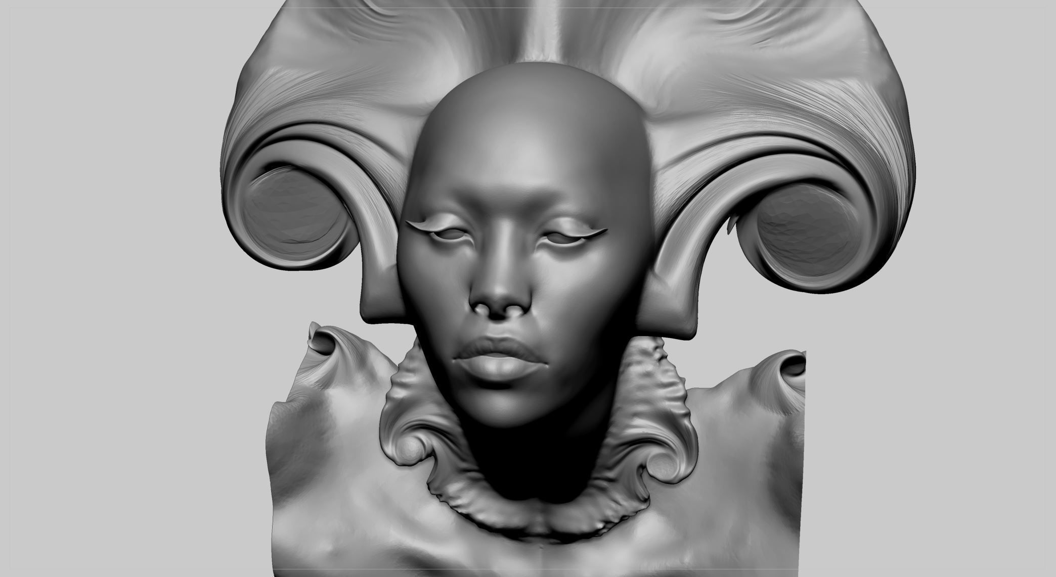 Fantasy Female Head v8 3D model_6