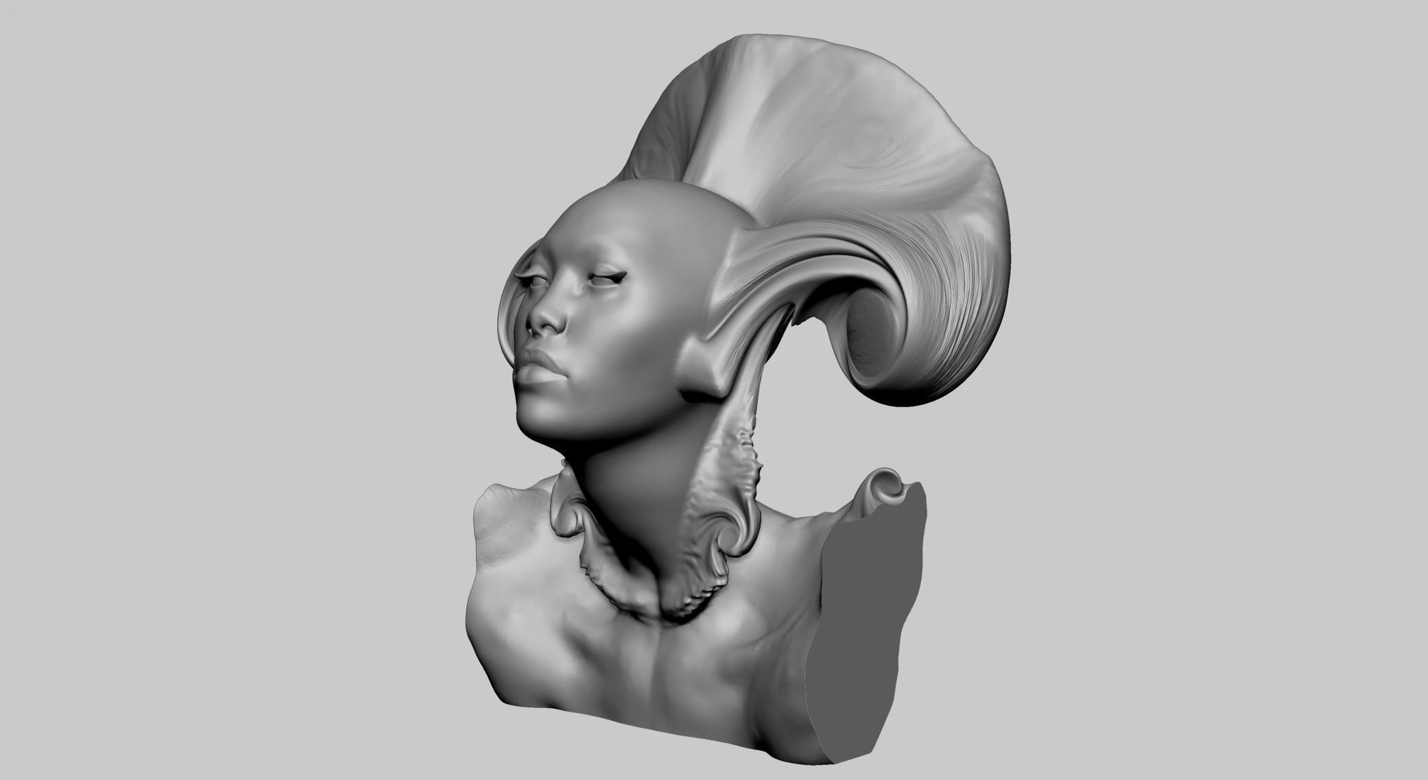 Fantasy Female Head v8 3D model_4