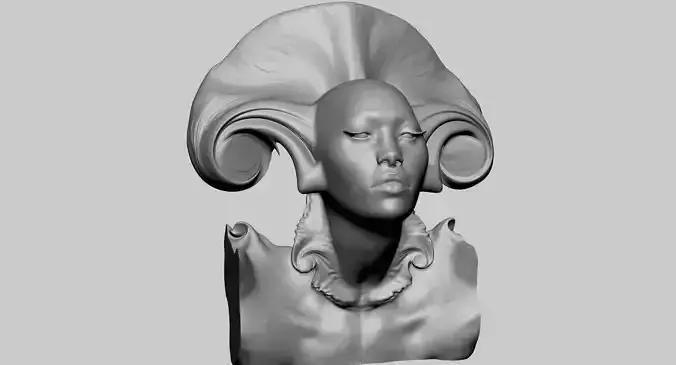 Fantasy Female Head v8 3D model Fantasy Female Head v8 3D model