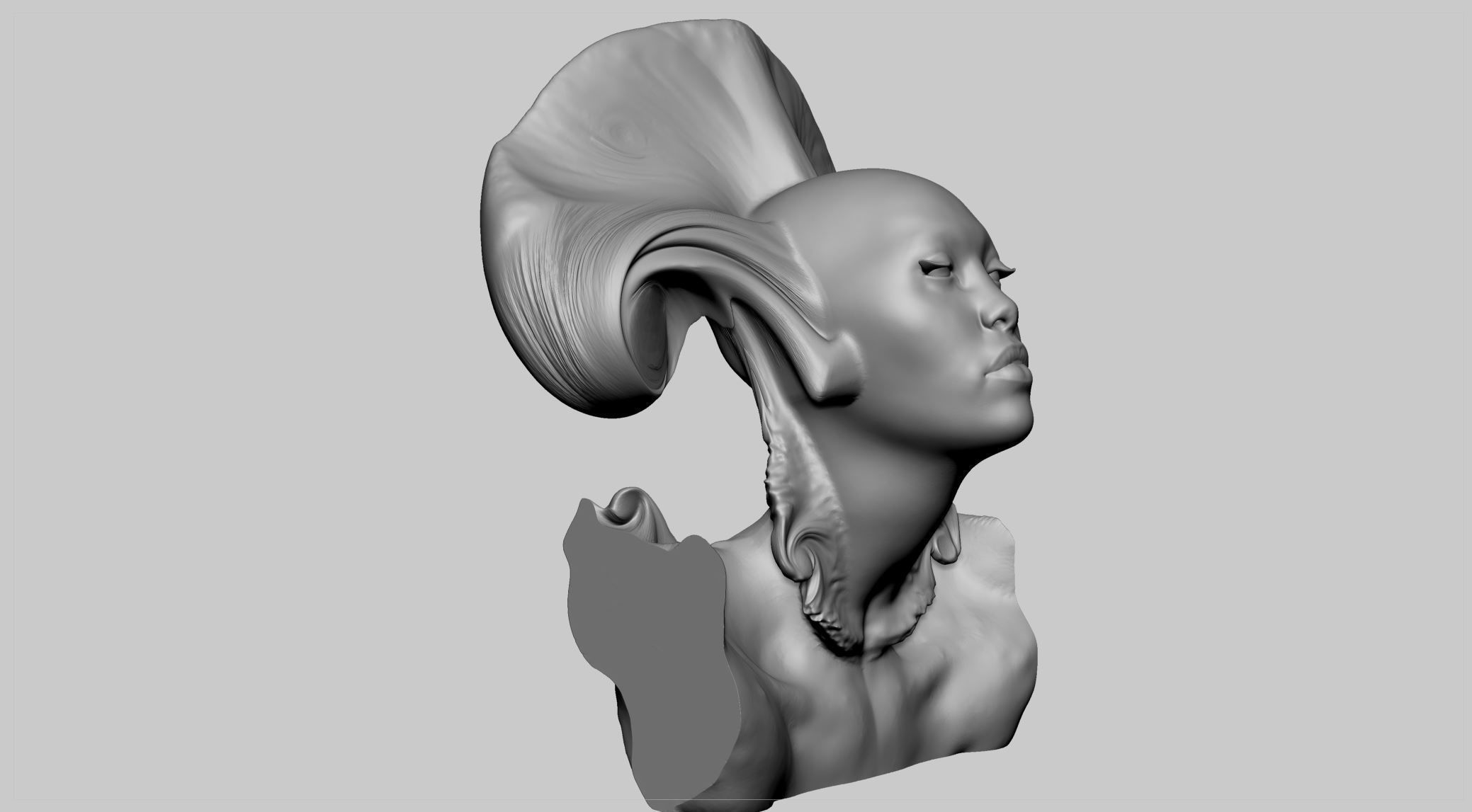 Fantasy Female Head v8 3D model_1