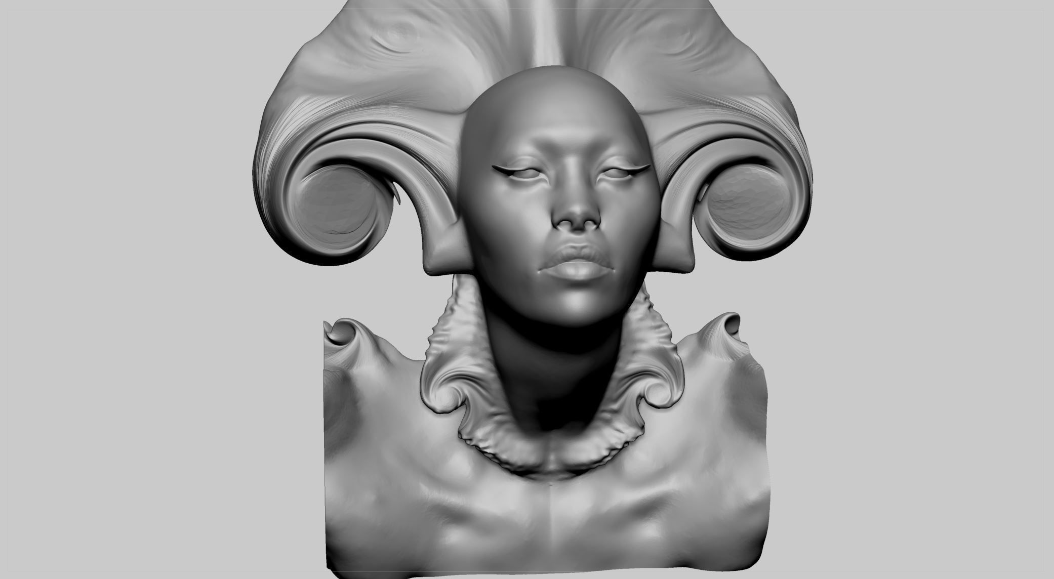 Fantasy Female Head v8 3D model_5