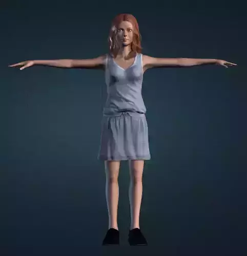 Young Woman 3D Character