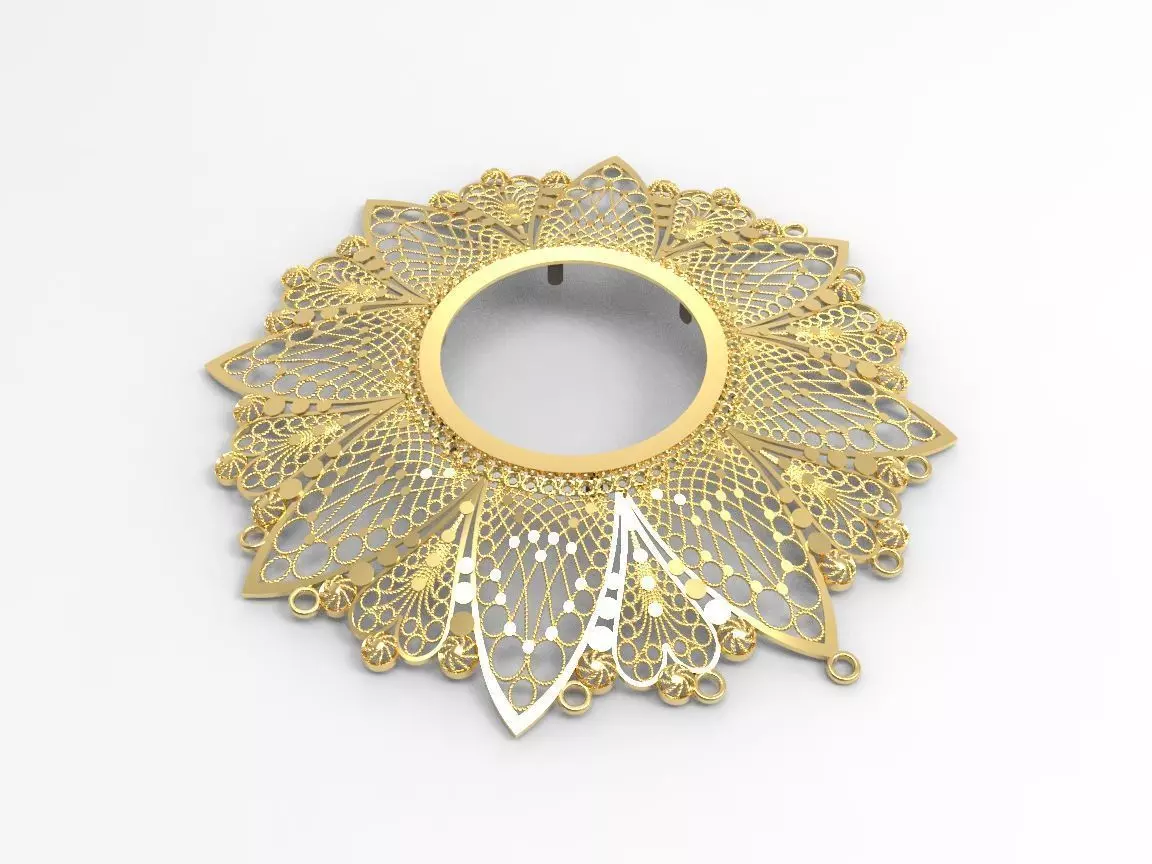 woman big necklace center part 22k c00006 3D print model