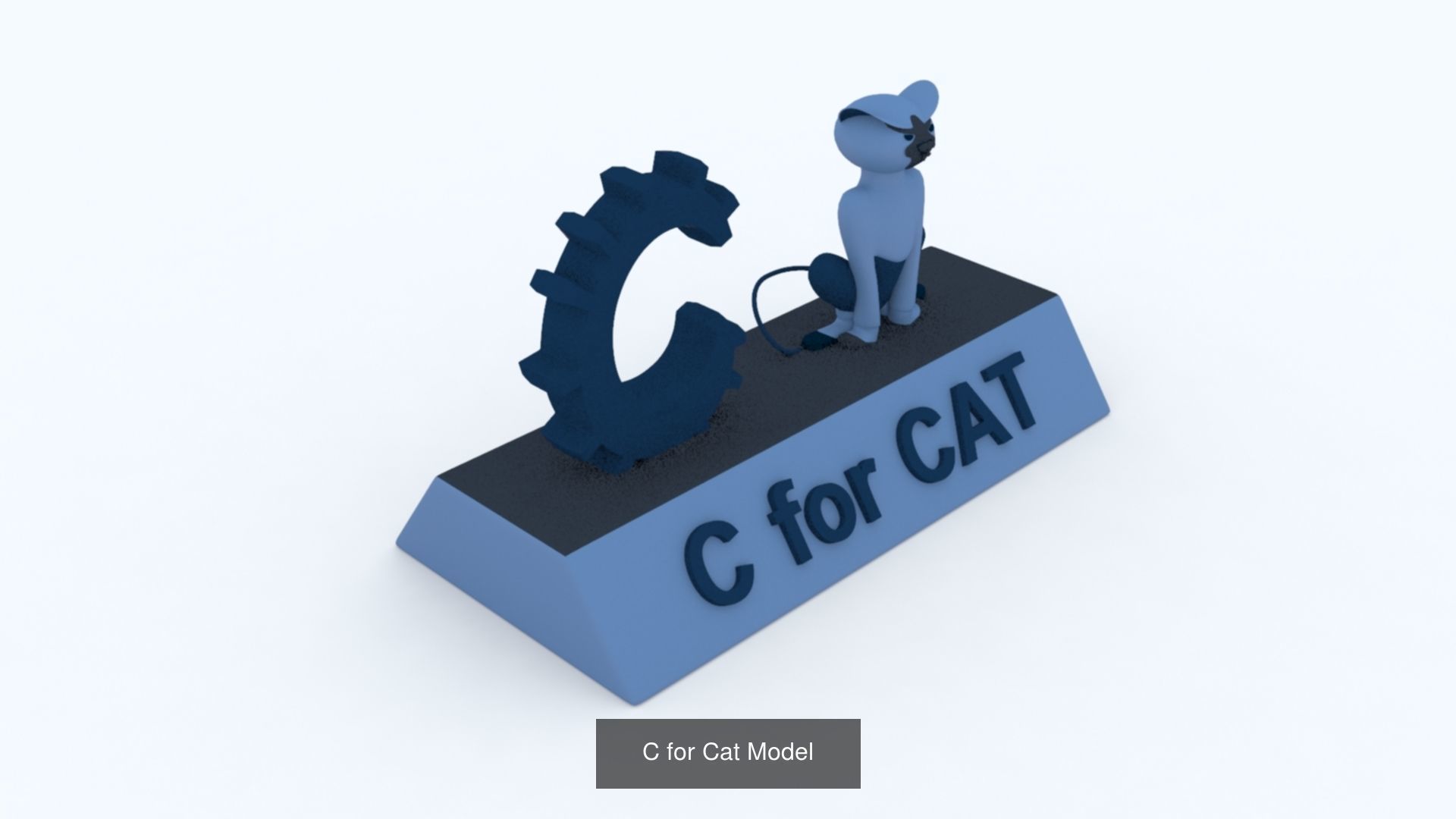 A to Z Letters with statue and words for kids learning 3D Model Collection_13