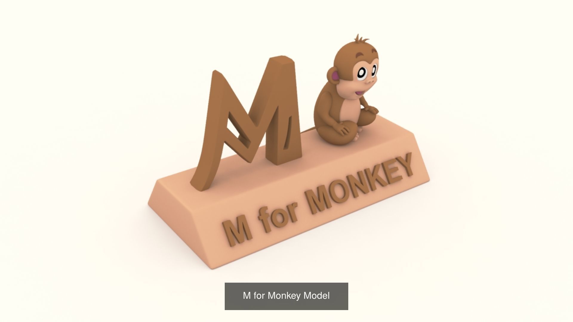A to Z Letters with statue and words for kids learning 3D Model Collection_23
