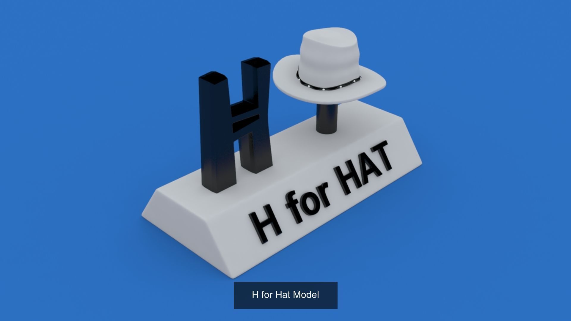 A to Z Letters with statue and words for kids learning 3D Model Collection_18