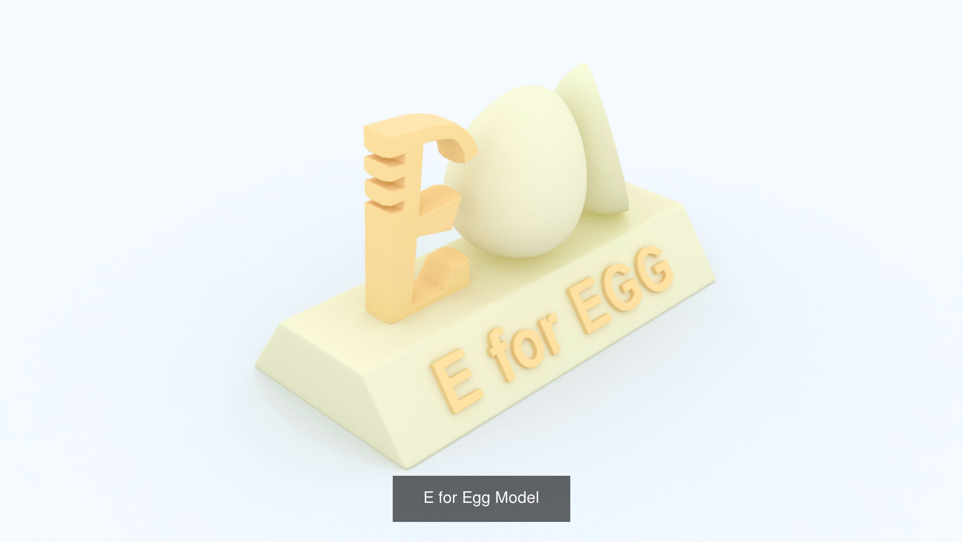 A to Z Letters with statue and words for kids learning 3D Model Collection_15