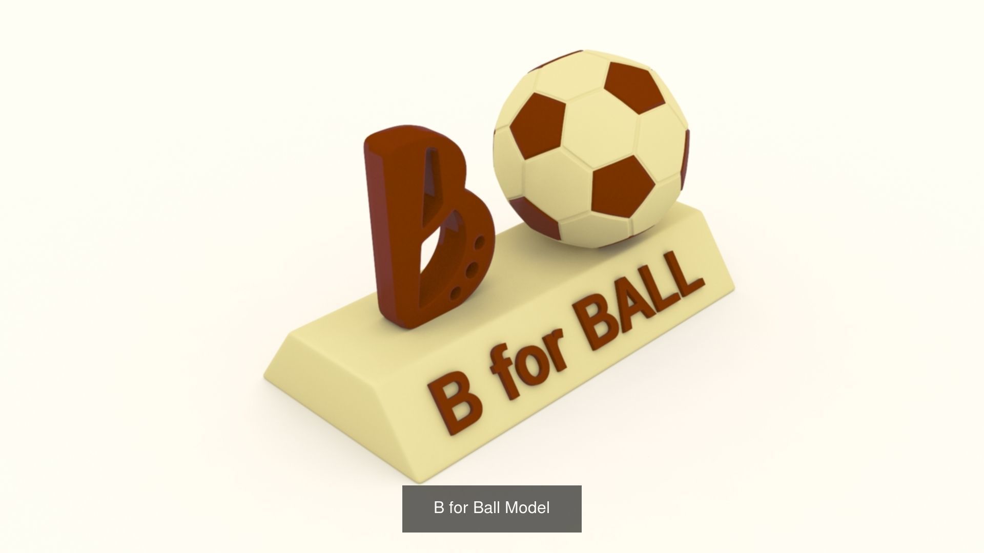 A to Z Letters with statue and words for kids learning 3D Model Collection_12